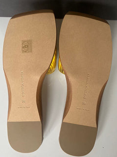 NIB 620 $ Bottega Veneta Damen-Slip-on-Ledersandalen in Gold 9 US (39 Eu) 578409 