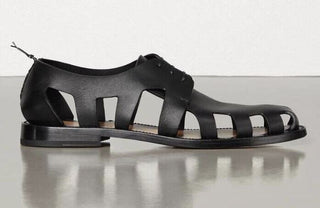 NIB 890 $ Bottega Veneta Herren-Derby-Lederschuhe, Ausschnittdetails 12 US 574829 