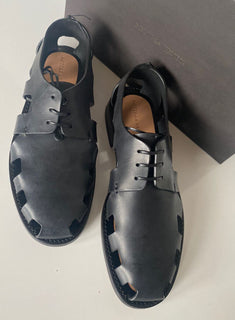 NIB 890 $ Bottega Veneta Herren-Derby-Lederschuhe, Ausschnittdetails 12 US 574829 
