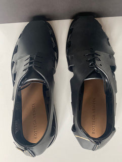 NIB 890 $ Bottega Veneta Herren-Derby-Lederschuhe, Ausschnittdetails 12 US 574829 