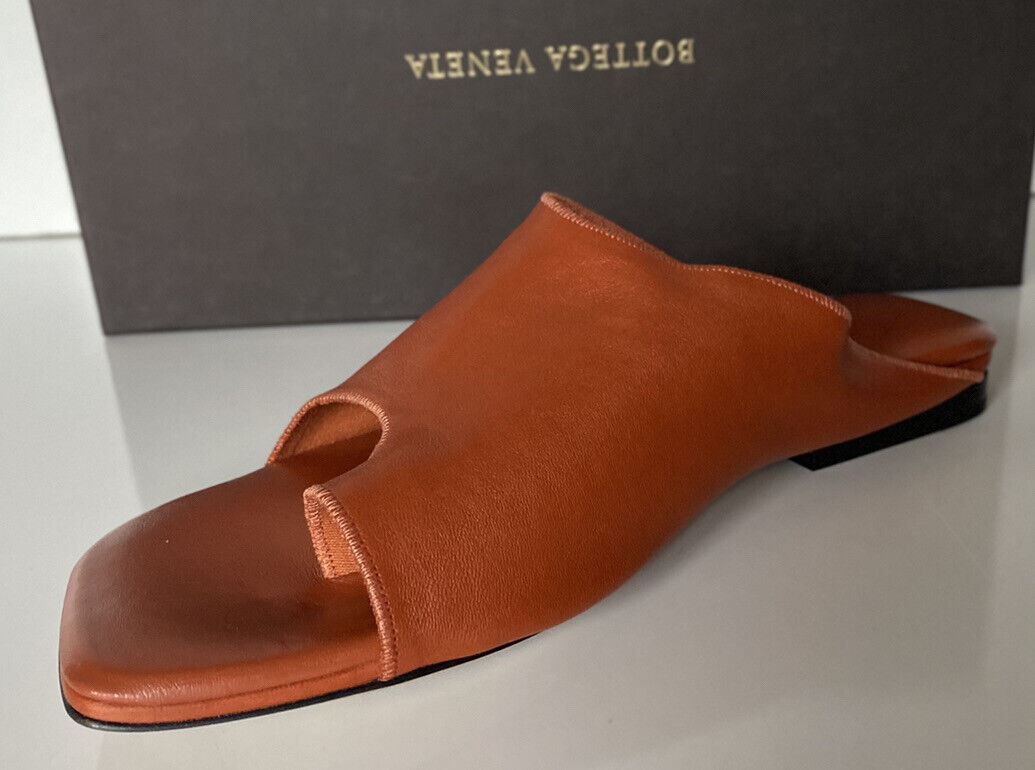NIB 890 $ Bottega Veneta Damen-Slip-on-Sandalen aus Leder in Orange 7 US 37 618754 