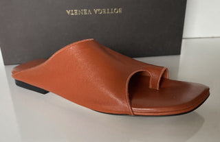 NIB 890 $ Bottega Veneta Damen-Slip-on-Sandalen aus Leder in Orange 7 US 37 618754 