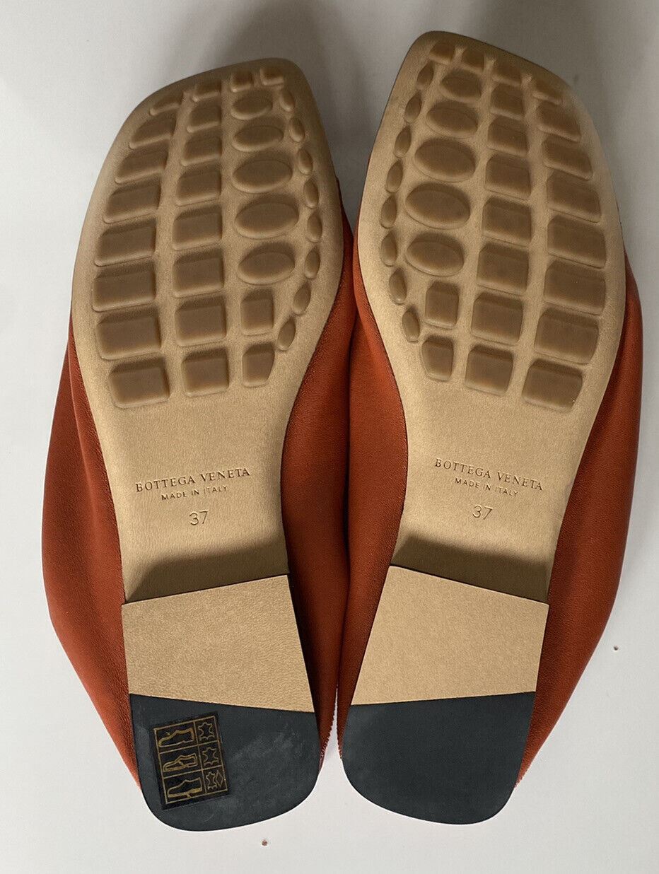 NIB $890 Bottega Veneta Women's Slip-on Leather Orange Sandals 7 US 37 618754