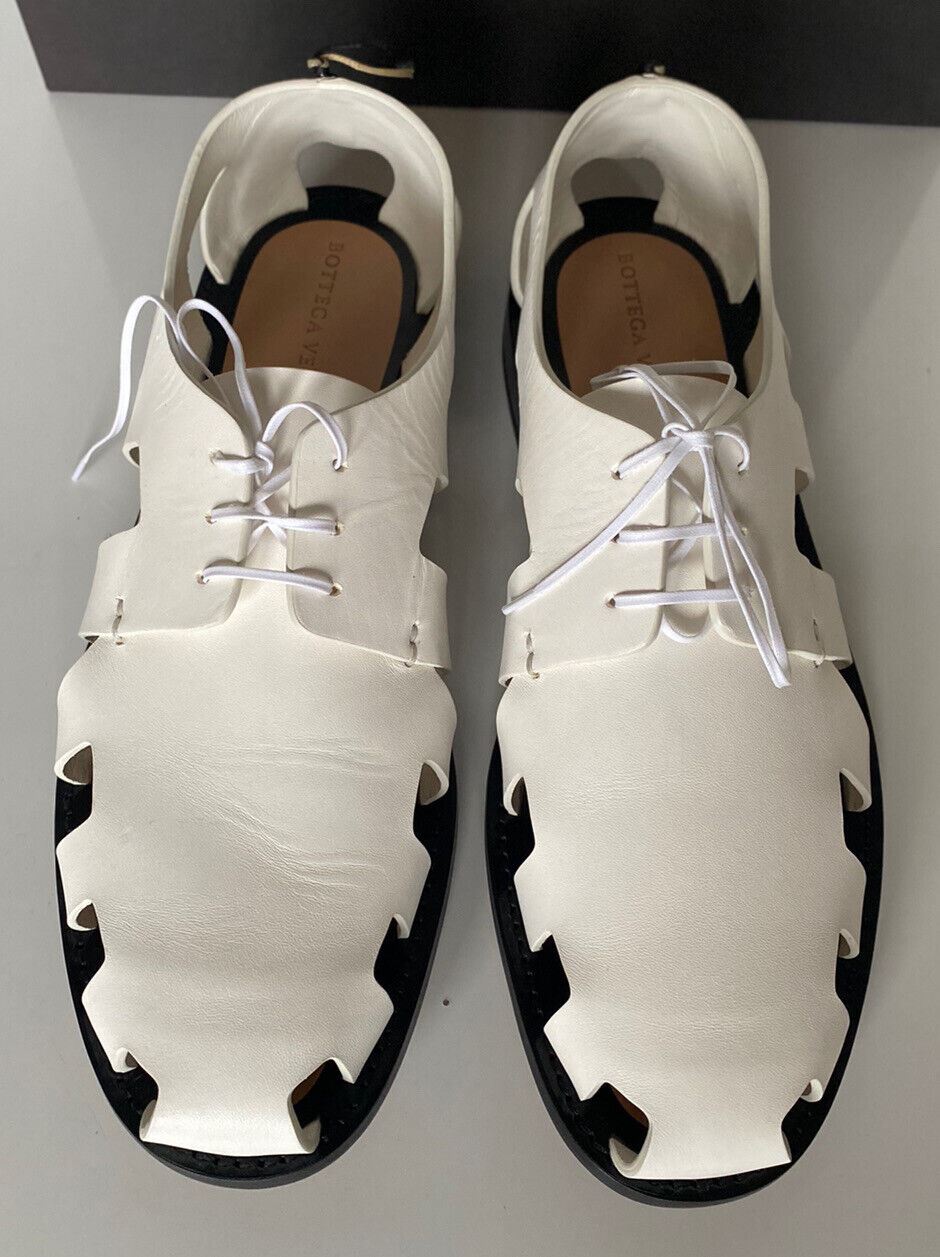 NIB Bottega Veneta Мужские кожаные белые туфли дерби с вырезами 11, США 574829 