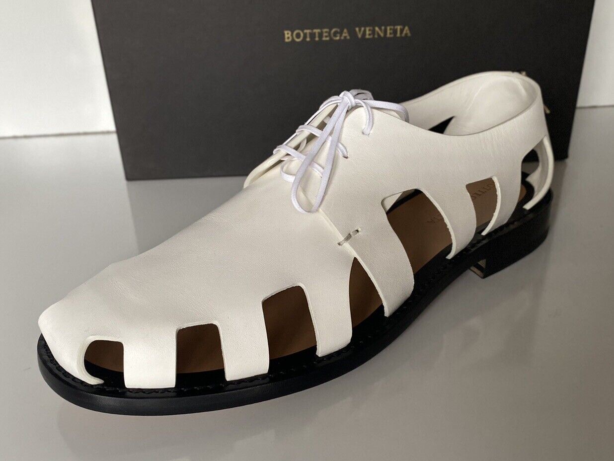 NIB Bottega Veneta Herren Derby Leder Weiße Schuhe Ausschnittdetails 11 US 574829 
