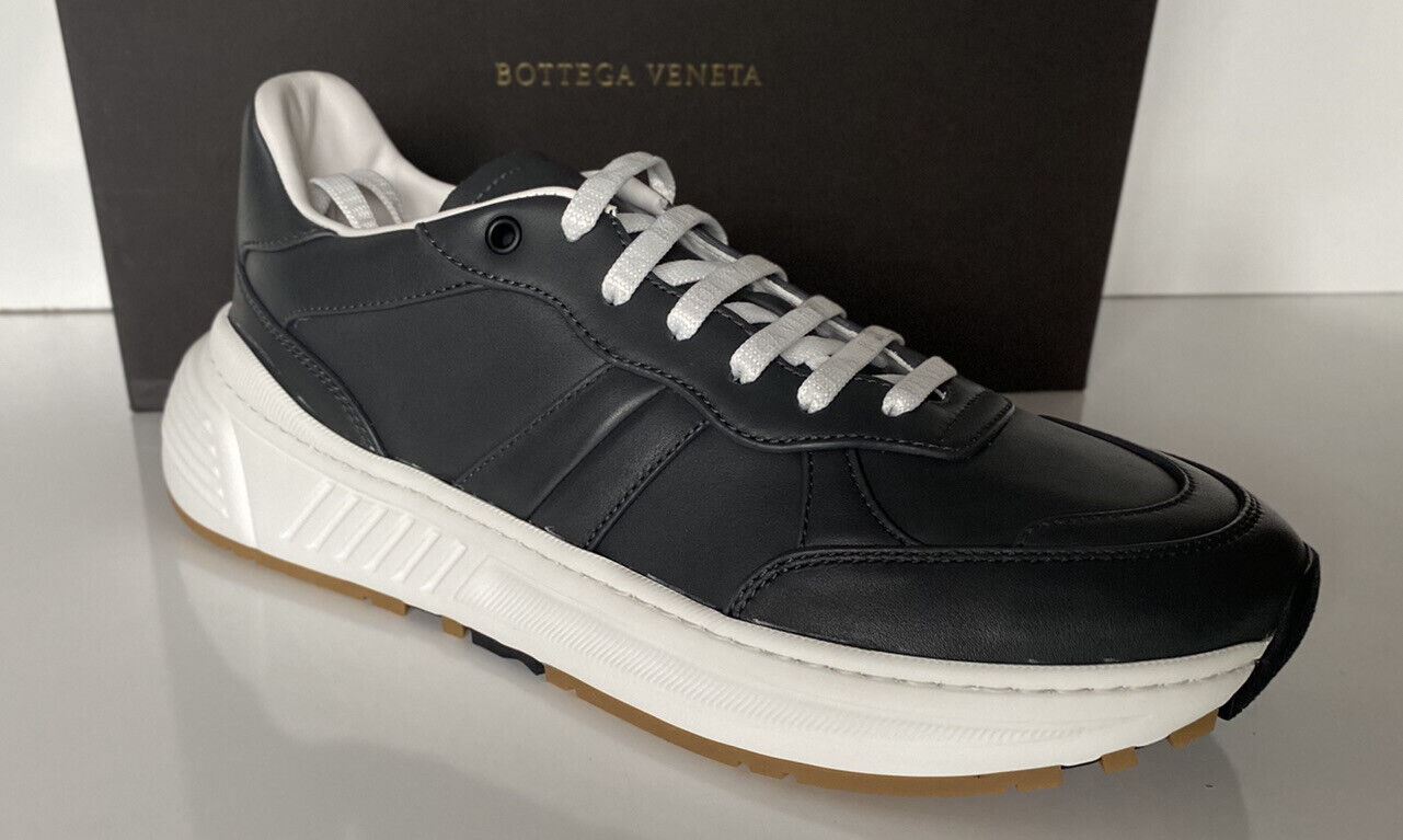 NIB $850 Bottega Veneta Men’s Gray Calf Leather Sneakers 12 US (45 Eu) 565646