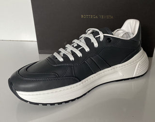NIB $ 850 Bottega Veneta Herren-Sneakers aus grauem Kalbsleder 12 US (45 Eu) 565646 