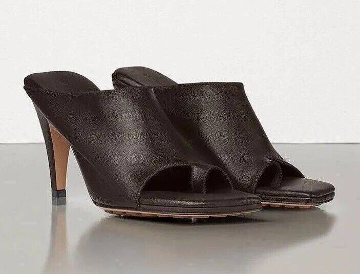 NIB $ 920 Bottega Veneta Lederpantoletten mit hohem Schaft, braune Schuhe 9,5 US 618760 