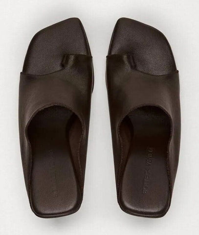 NIB $920 Bottega Veneta Leather Mules with High Vamp Brown Shoes 9.5 US 618760