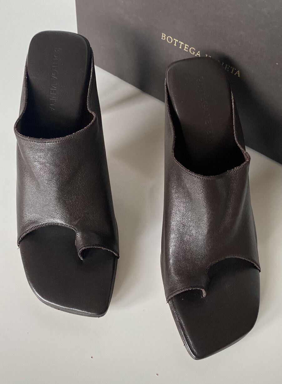 NIB $920 Bottega Veneta Leather Mules with High Vamp Brown Shoes 10 US 618760