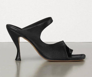 NIB $ 880 Bottega Veneta Leder Lux Mule Heels Schwarze Schuhe 8,5 US 610521 