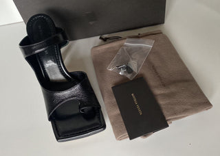 NIB $ 880 Bottega Veneta Leder Lux Mule Heels Schwarze Schuhe 8,5 US 610521 