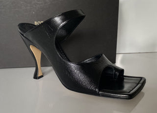 NIB $ 880 Bottega Veneta Leder Lux Mule Heels Schwarze Schuhe 8,5 US 610521 