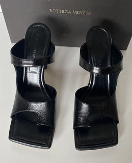 NIB $ 880 Bottega Veneta Leder Lux Mule Heels Schwarze Schuhe 8,5 US 610521 