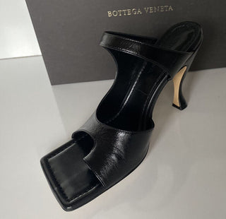 NIB $ 880 Bottega Veneta Leder Lux Mule Heels Schwarze Schuhe 8,5 US 610521 