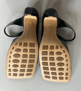 NIB $ 880 Bottega Veneta Leder Lux Mule Heels Schwarze Schuhe 8,5 US 610521 