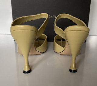NIB $ 880 Bottega Veneta Leder Lux Mule Heels Grüne Schuhe 10 US (40 Eu) 610521 