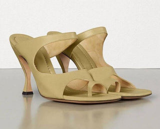 NIB $ 880 Bottega Veneta Leder Lux Mule Heels Grüne Schuhe 10 US (40 Eu) 610521 