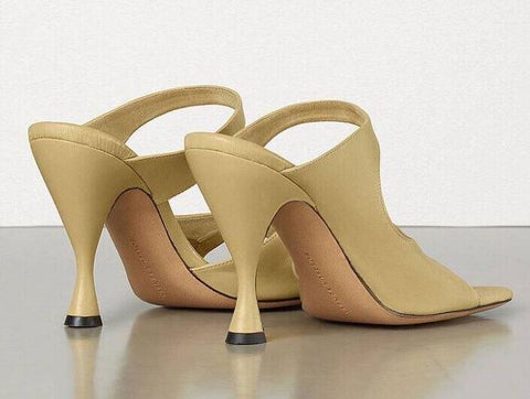 NIB $880 Bottega Veneta Leather Lux Mule Heels Green Shoes 10 US (40 Eu) 610521