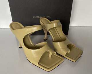 NIB $ 880 Bottega Veneta Leder Lux Mule Heels Grüne Schuhe 10 US (40 Eu) 610521 