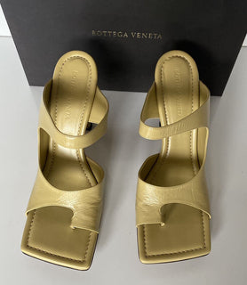 NIB $ 880 Bottega Veneta Leder Lux Mule Heels Grüne Schuhe 10 US (40 Eu) 610521 