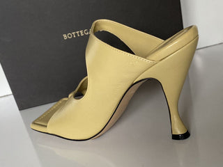 NIB $ 880 Bottega Veneta Leder Lux Mule Heels Grüne Schuhe 10 US (40 Eu) 610521 