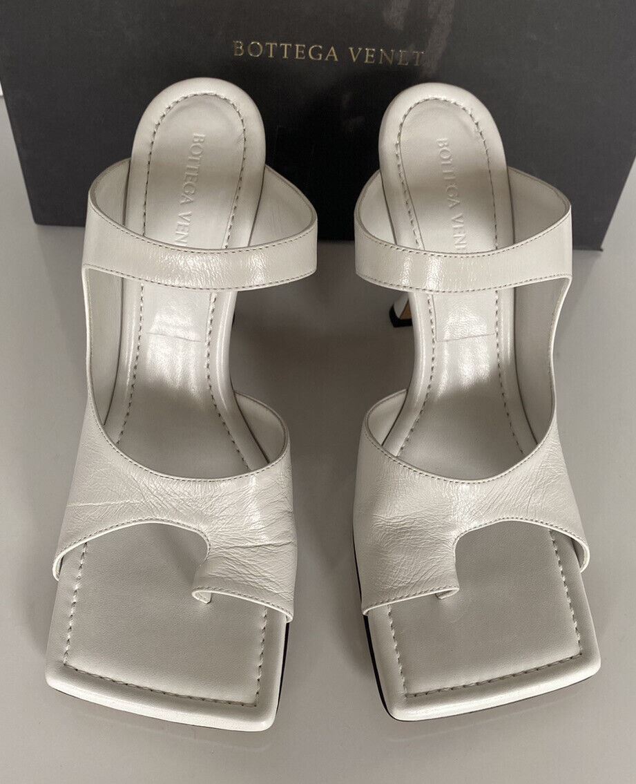 NIB $ 880 Bottega Veneta Leder Lux Mule Heels Weiße Schuhe 10 US (40 Eu) 610521