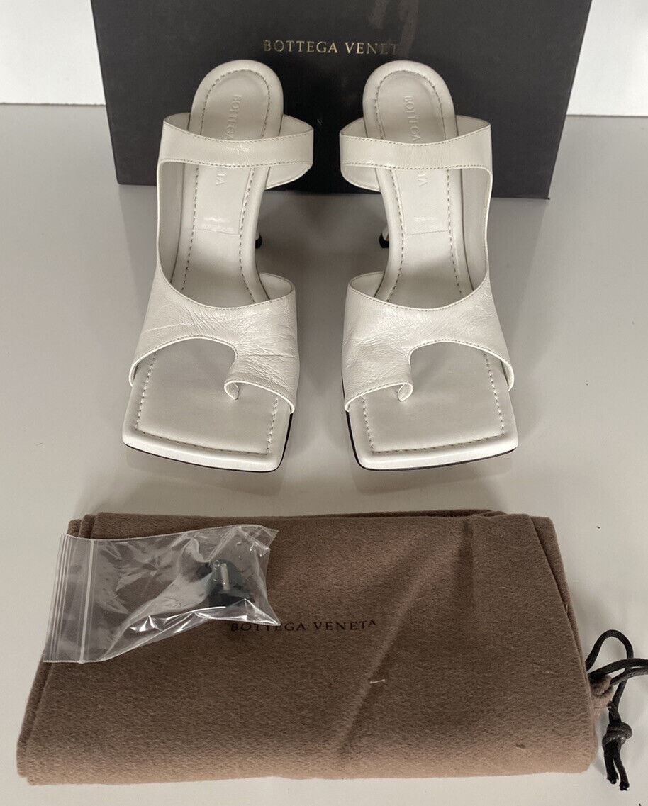 NIB $880 Bottega Veneta Leather Lux Mule Heels White Shoes 10 US (40 Eu) 610521