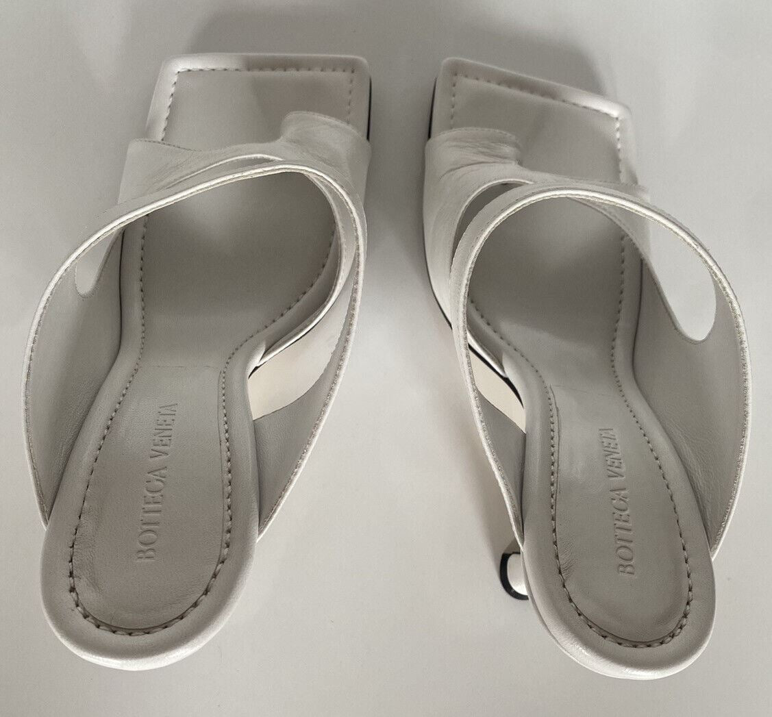 Белые туфли-мулы Bottega Veneta Leather Lux на каблуке 880 долларов США 10 США (40 ЕС) 610521