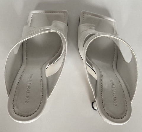 NIB $ 880 Bottega Veneta Leder Lux Mule Heels Weiße Schuhe 10 US (40 Eu) 610521