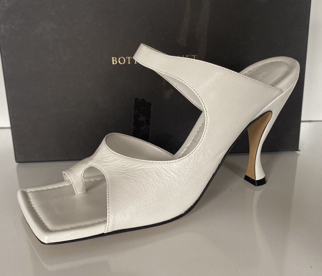 NIB $ 880 Bottega Veneta Leder Lux Mule Heels Weiße Schuhe 10 US (40 Eu) 610521
