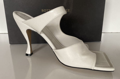 NIB $ 880 Bottega Veneta Leder Lux Mule Heels Weiße Schuhe 10 US (40 Eu) 610521