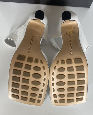 NIB $ 880 Bottega Veneta Leder Lux Mule Heels Weiße Schuhe 10 US (40 Eu) 610521