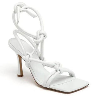 NIB $ 870 Bottega Veneta Leder Napa Dream High Vamp Weiße Schuhe 7 US 592033 