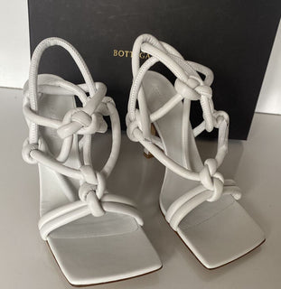 NIB $ 870 Bottega Veneta Leder Napa Dream High Vamp Weiße Schuhe 7 US 592033 