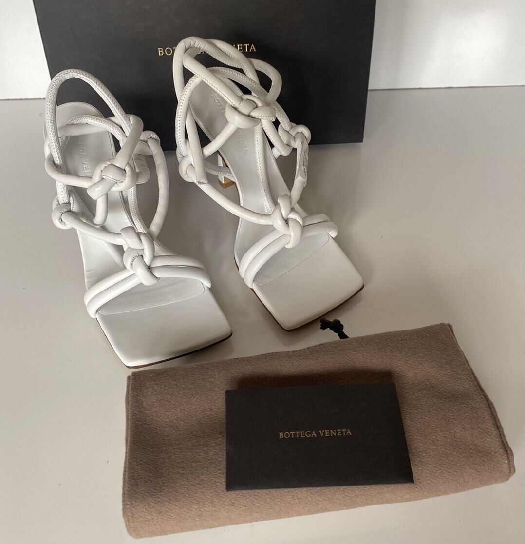 NIB $ 870 Bottega Veneta Leder Napa Dream High Vamp Weiße Schuhe 7 US 592033 