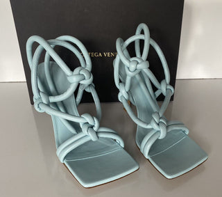 NIB $ 870 Bottega Veneta Leder Napa Dream High Vamp Topaz Schuhe 9 US 592033 
