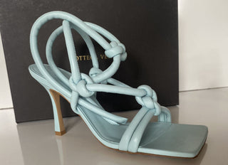 NIB $ 870 Bottega Veneta Leder Napa Dream High Vamp Topaz Schuhe 9 US 592033 