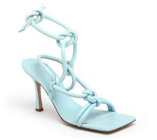 NIB $ 870 Bottega Veneta Leder Napa Dream High Vamp Topaz Schuhe 7,5 US 592033 