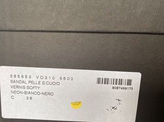 NIB $760 Bottega Veneta Strappy Block-heeled Patent Tricolor Sandals 8 US 565653