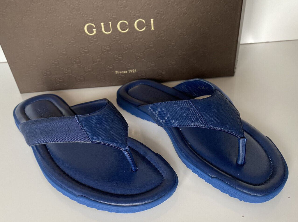 NIB Gucci Herren-Slip-On-Zehensandalen aus blauem Leder, 9 US (Gucci 8,5) IT 268670 