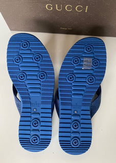 NIB Gucci Herren-Slip-On-Zehensandalen aus blauem Leder, 9 US (Gucci 8,5) IT 268670 