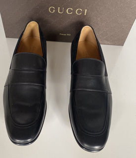 NIB Gucci Herren-Lederkleidschuhe Schwarz 11 US (Gucci 10) Hergestellt in Italien 