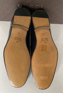 NIB Gucci Herren-Lederkleidschuhe Schwarz 11 US (Gucci 10) Hergestellt in Italien 
