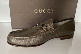 NIB Gucci Herren-Leder-Metallic-Gold-Kleiderschuhe 11 US (Gucci 10) 357182 Italien 