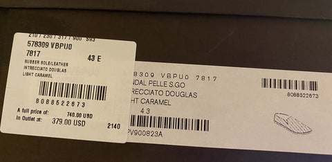 NIB $740 Bottega Veneta Intercciato Leather Driver Caramel Shoes 10 US 578309