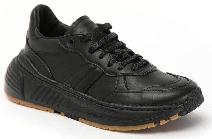 NIB $ 850 Bottega Veneta Herren-Sneakers aus schwarzem Kalbsleder 9 US (42 Eu) 565646 