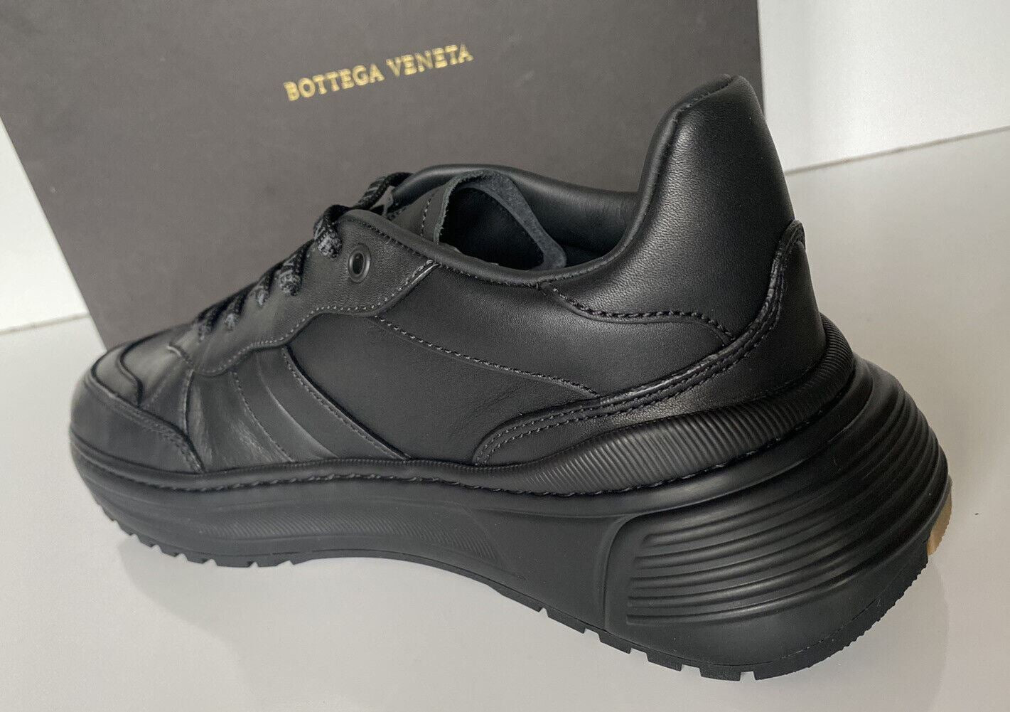 Мужские черные кроссовки из телячьей кожи Bottega Veneta 850 долларов США 9 США (42 ЕС) 565646 