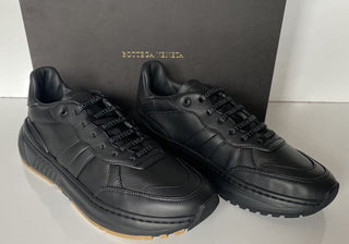 NIB $ 850 Bottega Veneta Herren-Sneakers aus schwarzem Kalbsleder 9 US (42 Eu) 565646 
