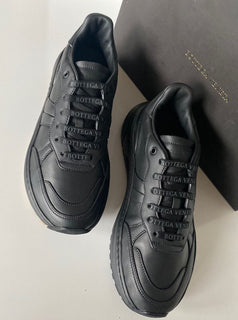 NIB $ 850 Bottega Veneta Herren-Sneakers aus schwarzem Kalbsleder 9 US (42 Eu) 565646 
